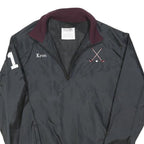 DE LONG Mens Black & Burgundy Field Hockey Nylon Jacket M Zip Collar