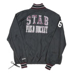 DE LONG Mens Black & Burgundy Field Hockey Nylon Jacket M Zip Collar
