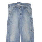 CARHARTT Mens Jeans Blue Regular Straight Denim Light W34 L28 Workwear Zip