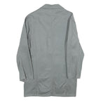 Mens Grey Button Jacket M Polyester Blend Plain Workwear Classic Fit