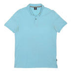 BOSS Mens Blue Short Sleeve Polo Shirt Regular Fit Cotton Blend M Casual Smart