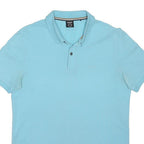 BOSS Mens Blue Short Sleeve Polo Shirt Regular Fit Cotton Blend M Casual Smart