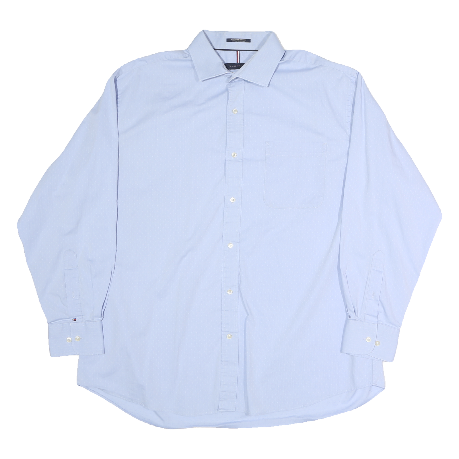 TOMMY HILFIGER Mens Blue Shirt XL Cotton Classic Fit Long Sleeve Button Collar