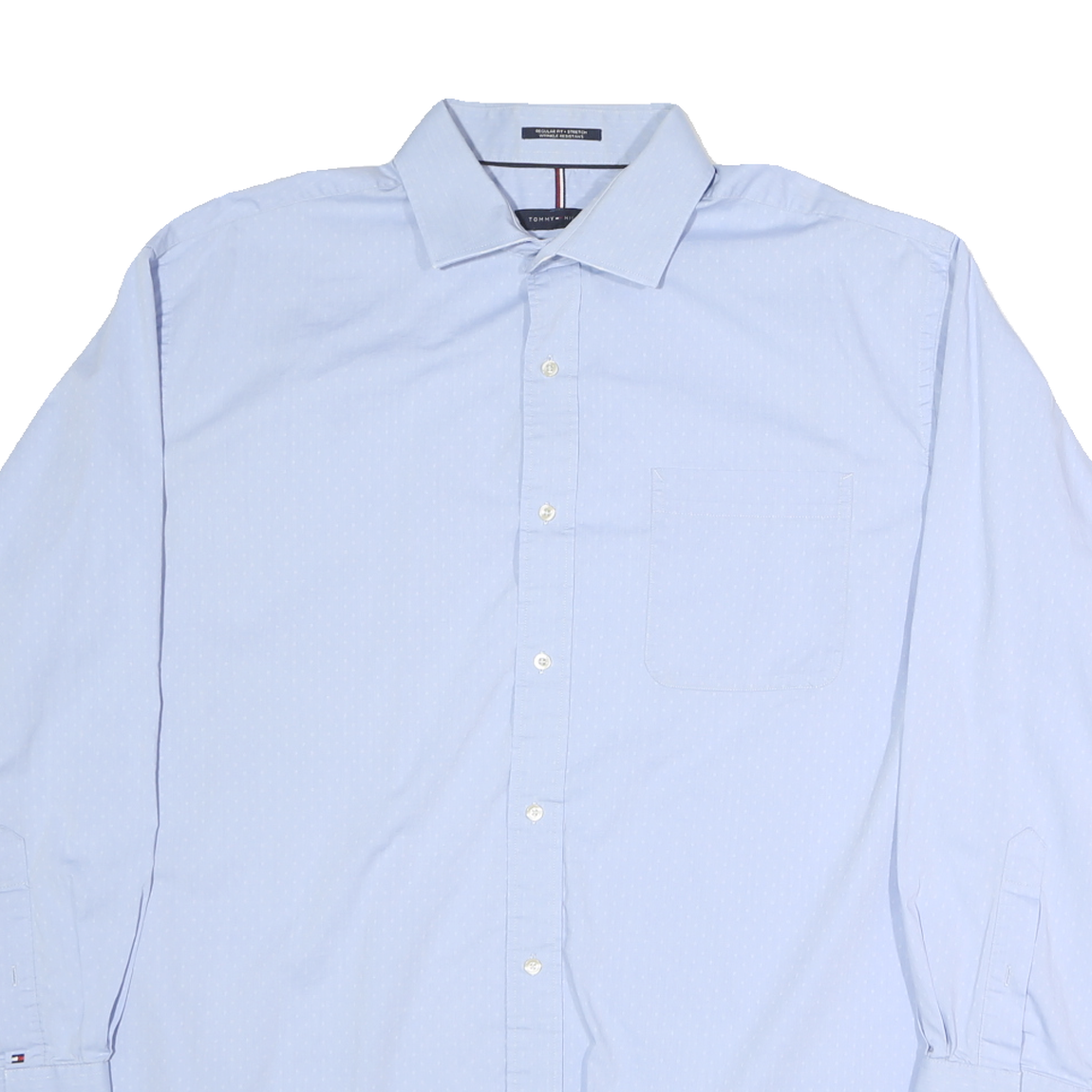 TOMMY HILFIGER Mens Blue Shirt XL Cotton Classic Fit Long Sleeve Button Collar