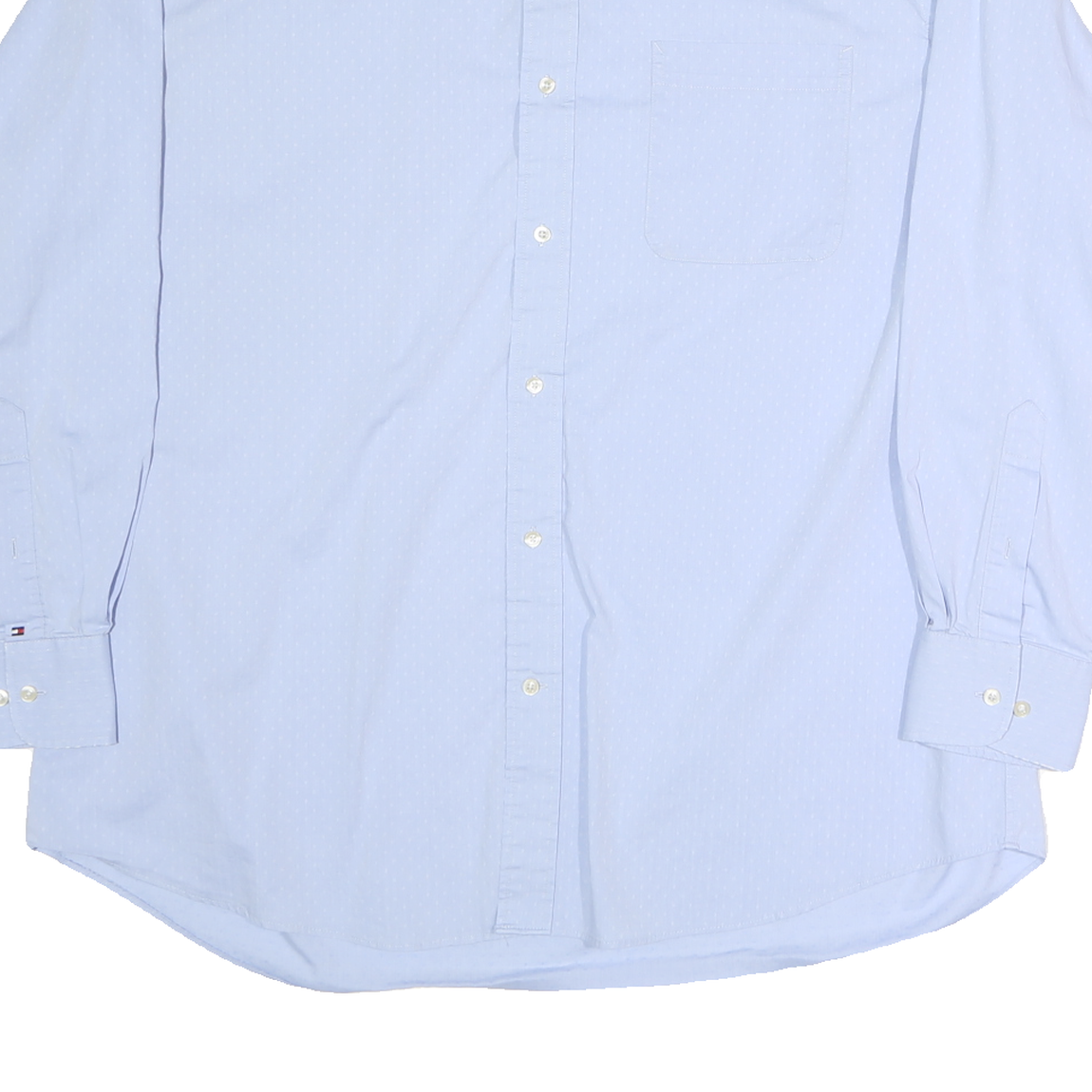 TOMMY HILFIGER Mens Blue Shirt XL Cotton Classic Fit Long Sleeve Button Collar