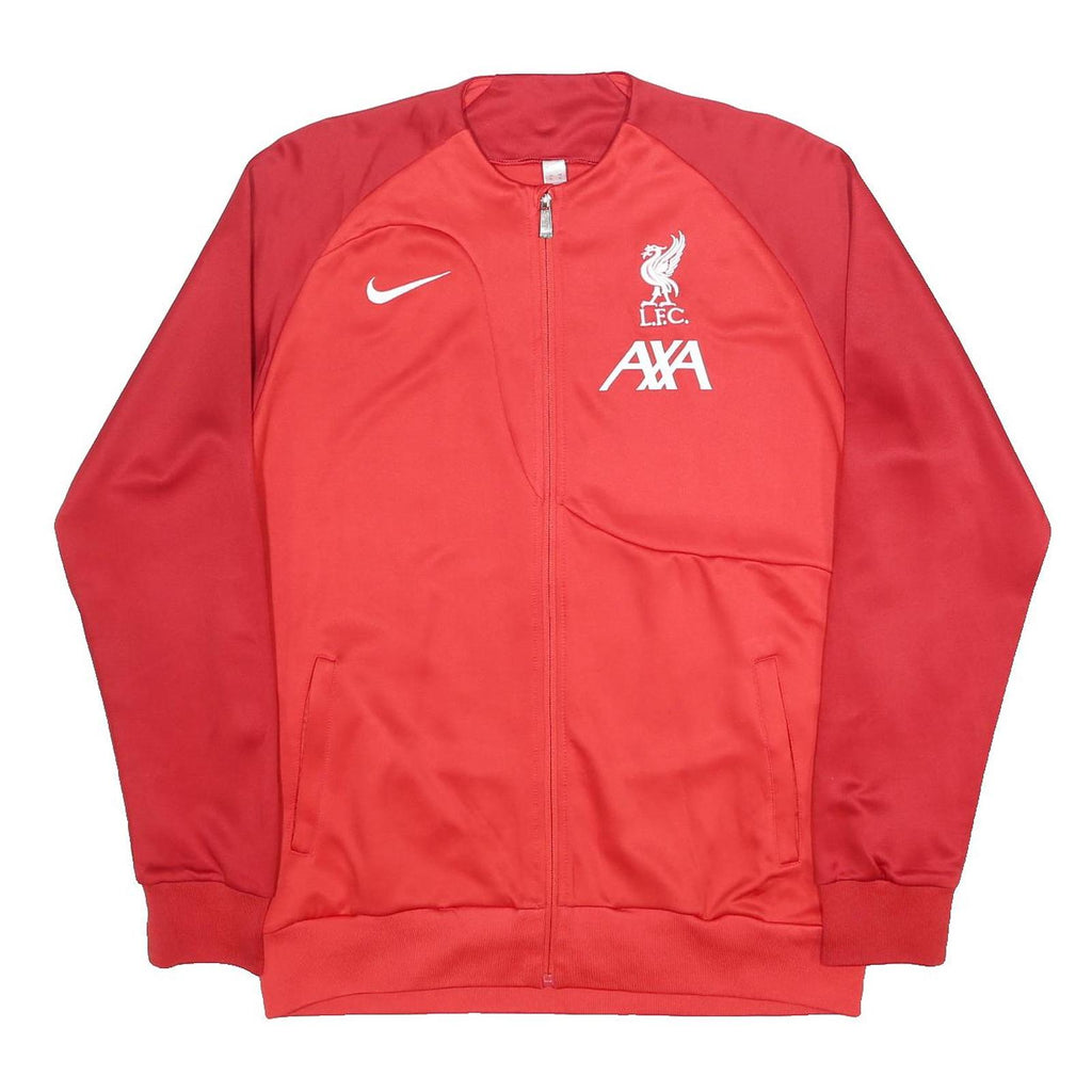 NIKE Mens Red Liverpool FC AXA Track Jacket XL Polyester Zip Plain