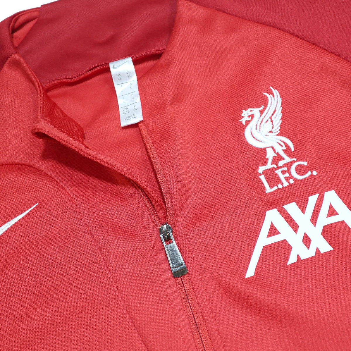 NIKE Mens Red Liverpool FC AXA Track Jacket XL Polyester Zip Plain