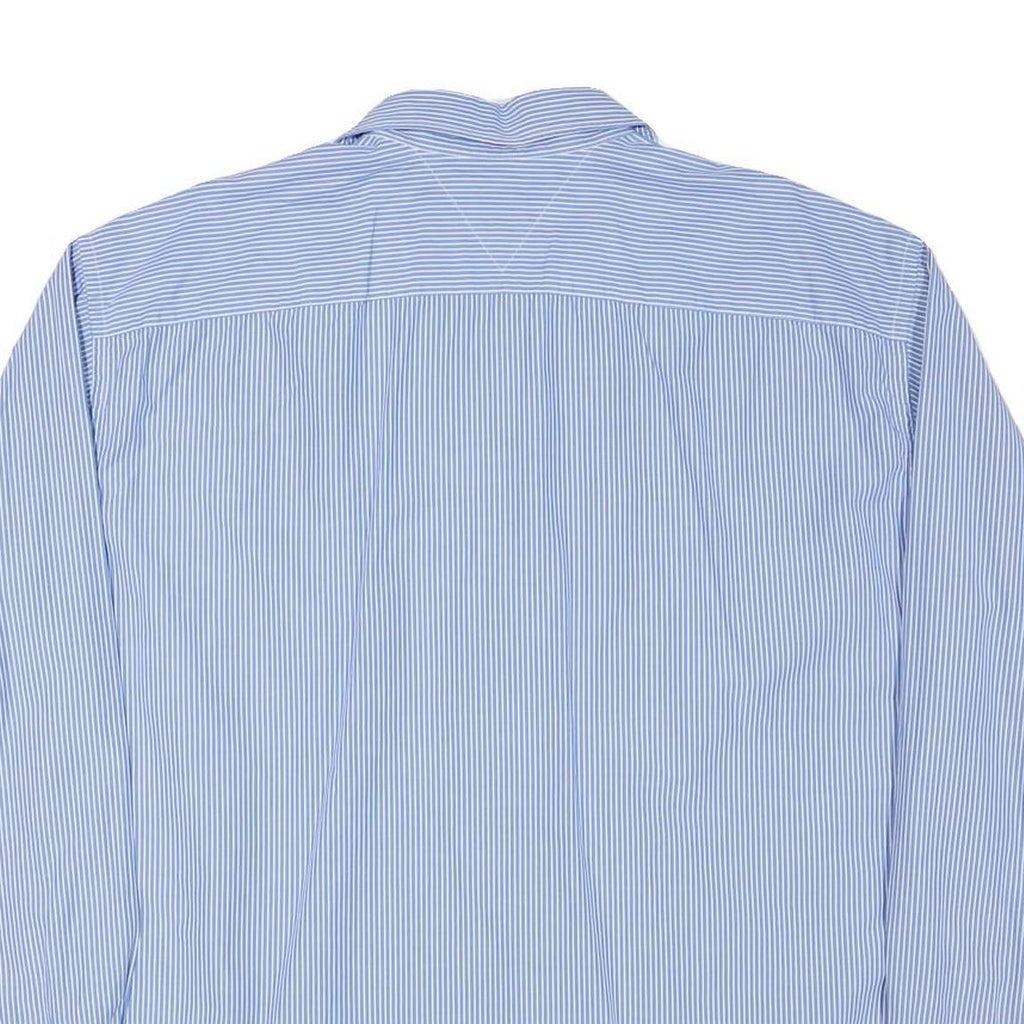 TOMMY HILFIGER Mens Blue & White Striped Shirt 2XL Regular Fit Classic