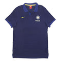 NIKE Mens Blue & Yellow Inter Milan Short Sleeve Striped Polo Shirt L Cotton