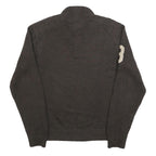 TOMMY HILFIGER Mens Brown Pullover Jumper Patterned Half Zip Rib Knit L Zip Neck