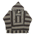 EARTH RAGZ Mens Brown & Cream Striped Pullover Hoodie S Mexican Baja Style