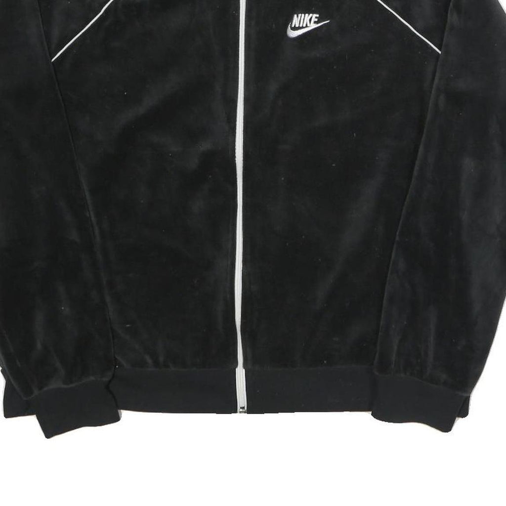 NIKE Womens Black Zip Up Track Jacket XL Polyester Blend Plain Sportswear