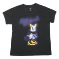 DISNEY Womens Black Happy Meowlloween Graphic T-Shirt L Short Sleeve Crew Neck