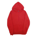 FP142 Mens Red Hoodie M Cotton Blend Pullover Drawstring Pocket Casual
