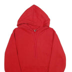 FP142 Mens Red Hoodie M Cotton Blend Pullover Drawstring Pocket Casual