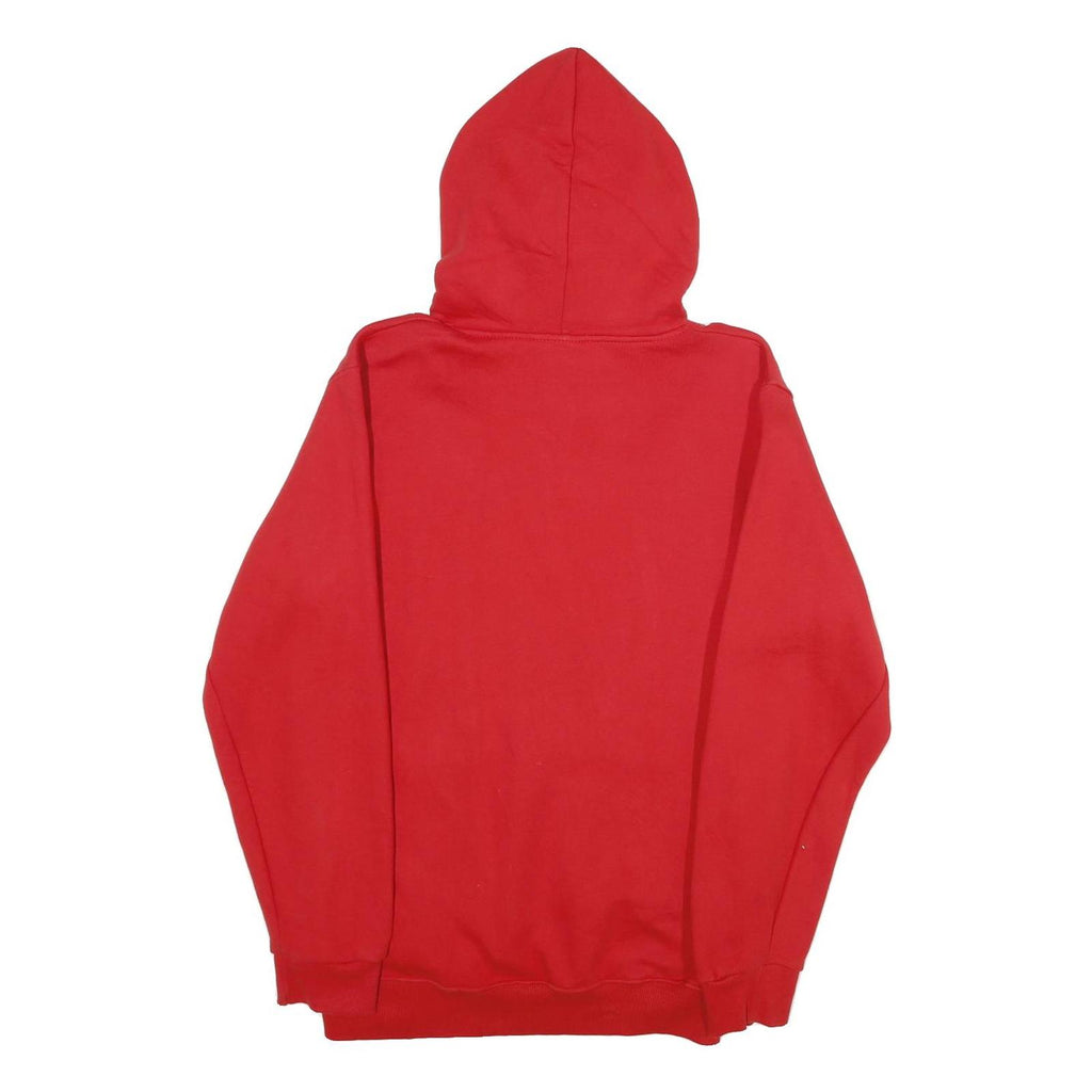 FP142 Mens Red Hoodie M Cotton Blend Pullover Drawstring Pocket Casual
