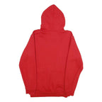 FP142 Mens Red Hoodie M Cotton Blend Pullover Drawstring Pocket Casual
