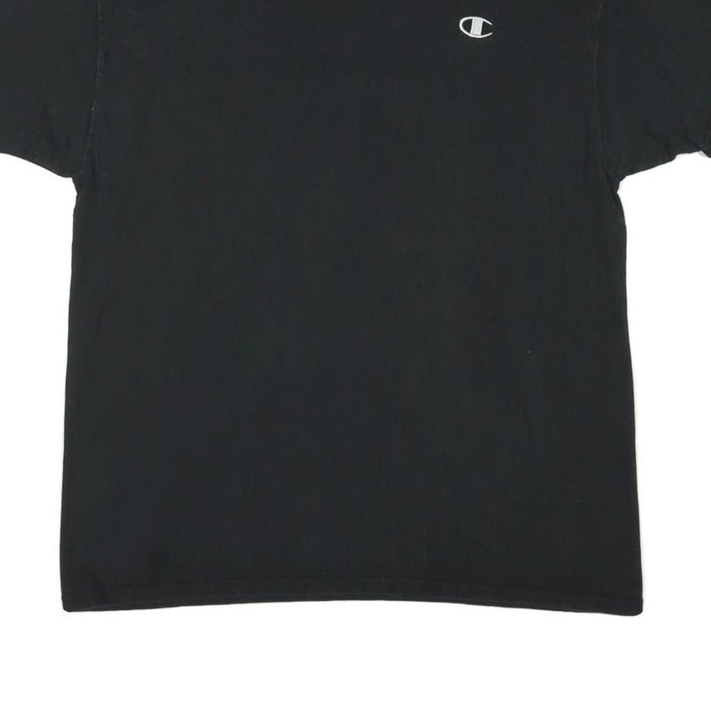 CHAMPION Mens Black Classic T-Shirt L Short Sleeve Crew Neck Cotton Blend