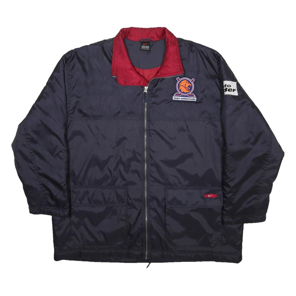 NIKE Mens Navy Blue & Red Team Netherlands Track Jacket XL Polyester Zip