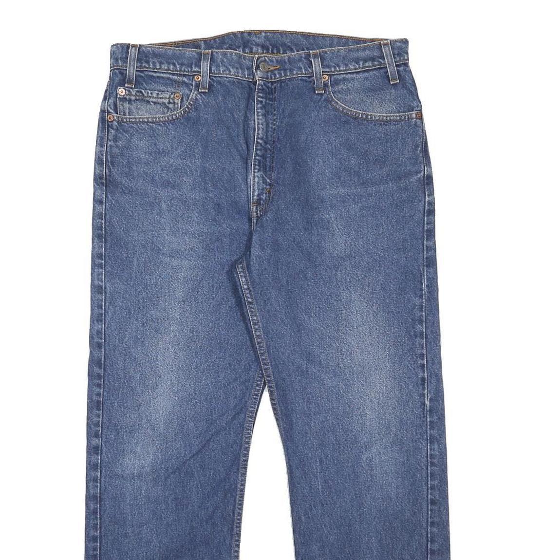 LEVI'S 505 Mens Jeans Blue Regular Straight Denim Medium W36 L30 Classic Zip