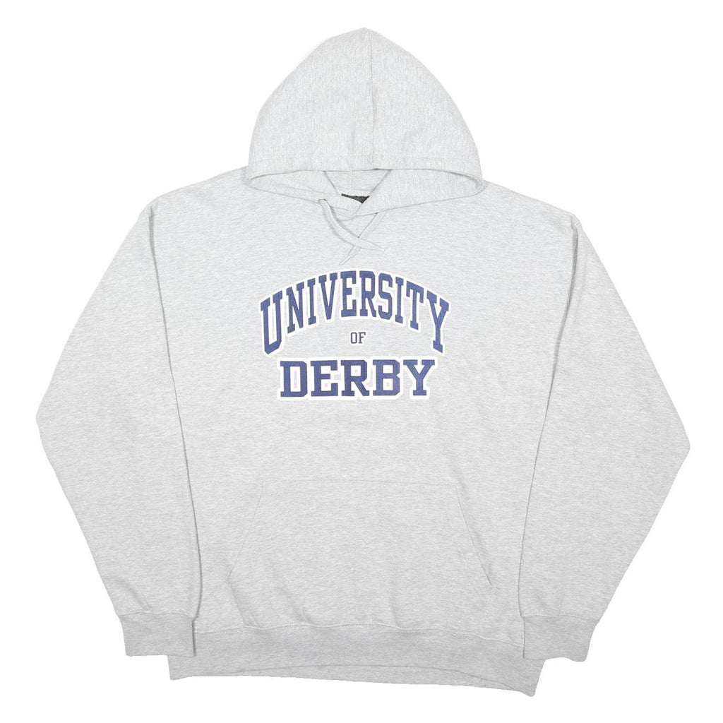 COTTON RIDGE Mens Grey University Of Derby Pullover Hoodie XL