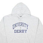 COTTON RIDGE Mens Grey University Of Derby Pullover Hoodie XL