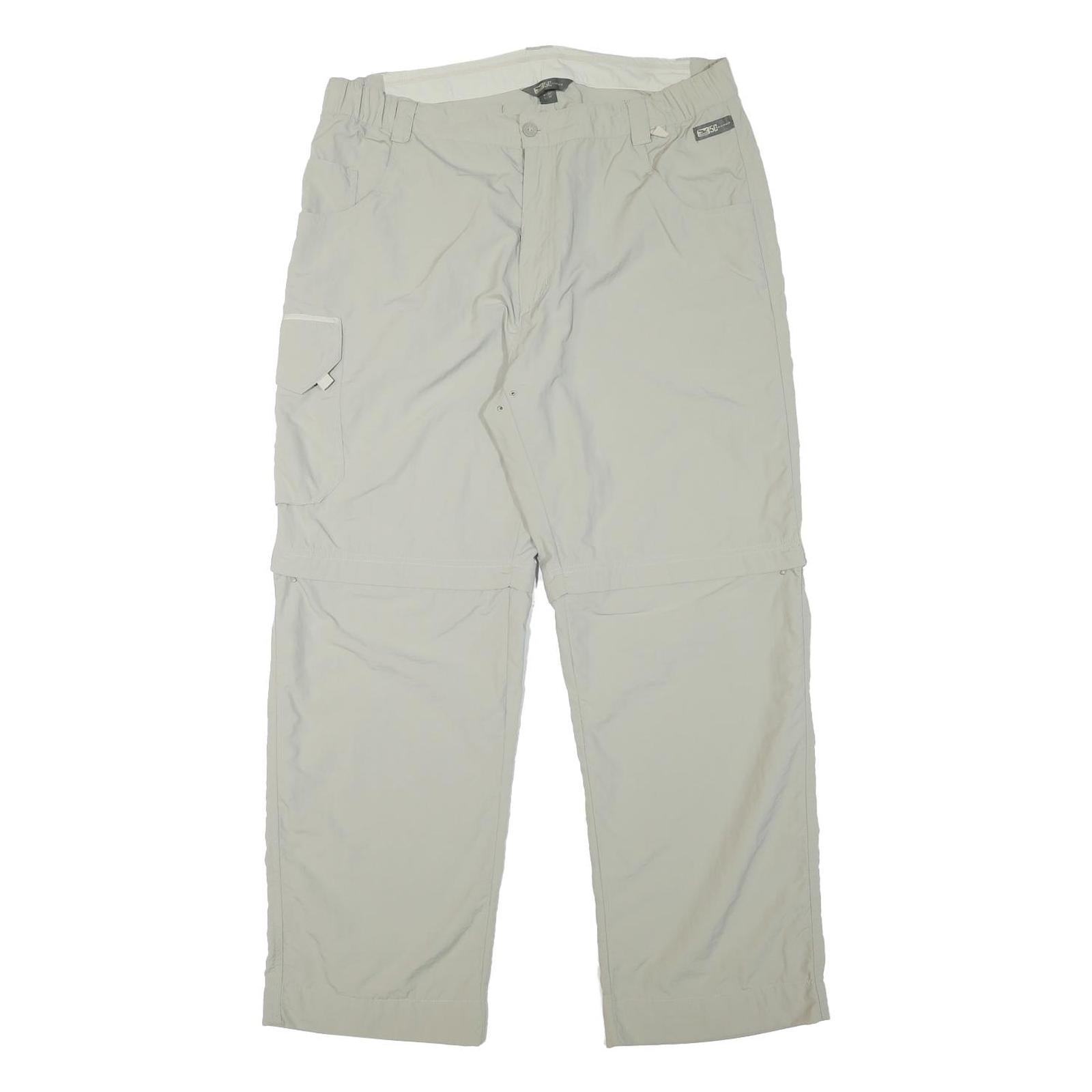 SALEWA Mens Polyester Blend Light Grey Relaxed Cargo Trousers W34 L28 Outdoor