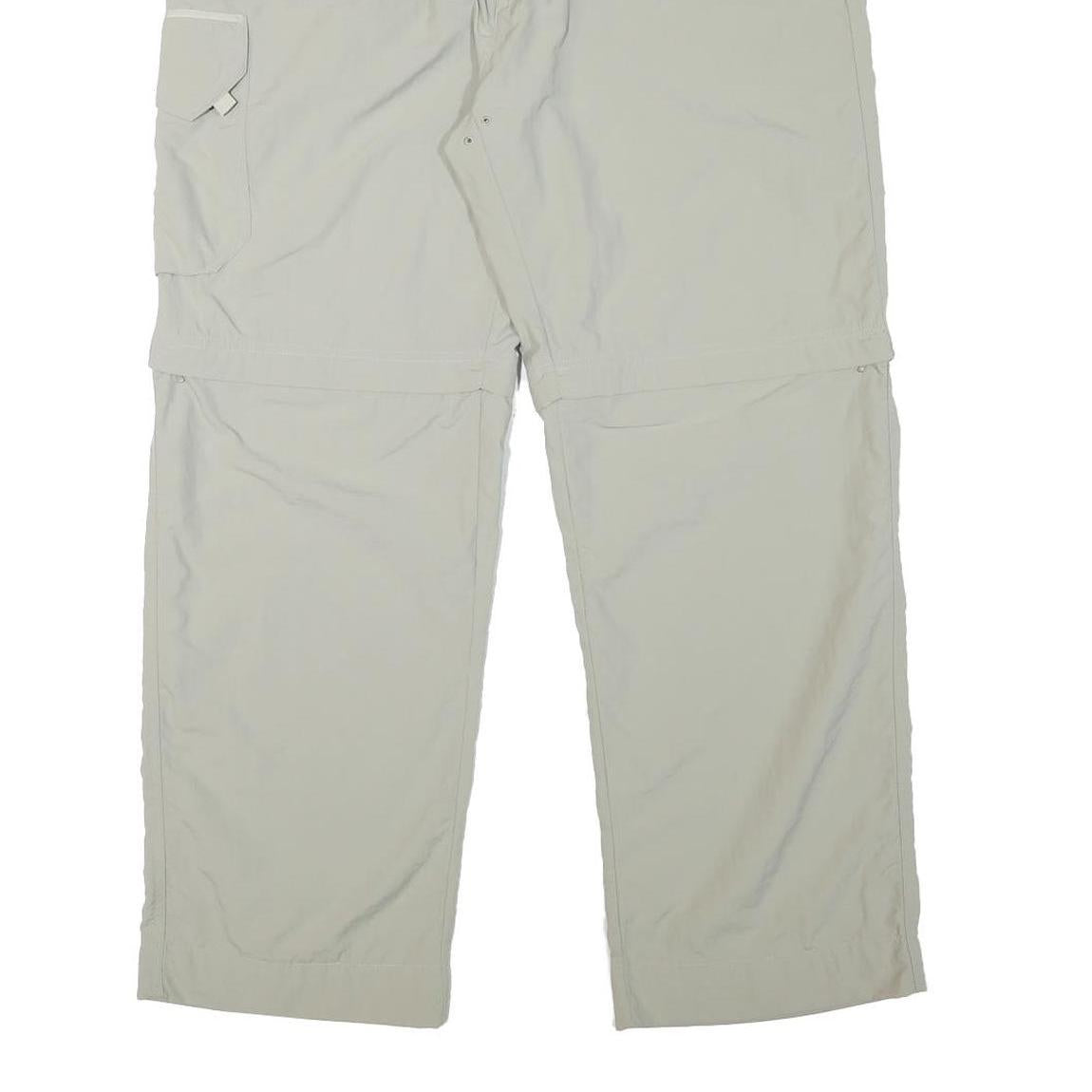 SALEWA Mens Polyester Blend Light Grey Relaxed Cargo Trousers W34 L28 Outdoor