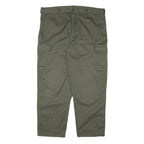 BLUE RIVER Mens Cotton Blend Green Regular Straight Trousers W40 L29 Casual