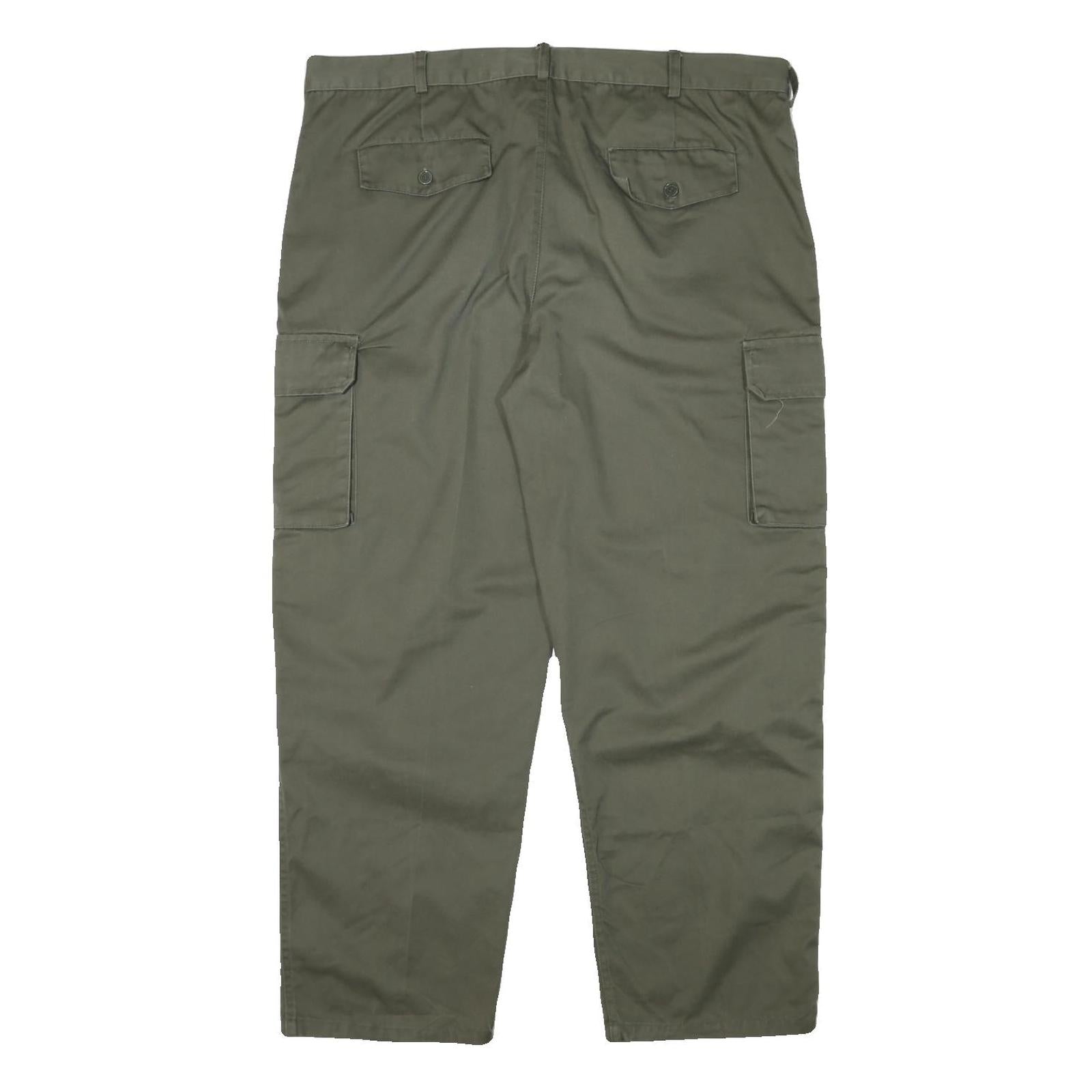 BLUE RIVER Mens Cotton Blend Green Regular Straight Trousers W40 L29 Casual