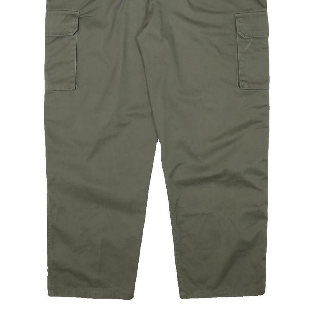 BLUE RIVER Mens Cotton Blend Green Regular Straight Trousers W40 L29 Casual