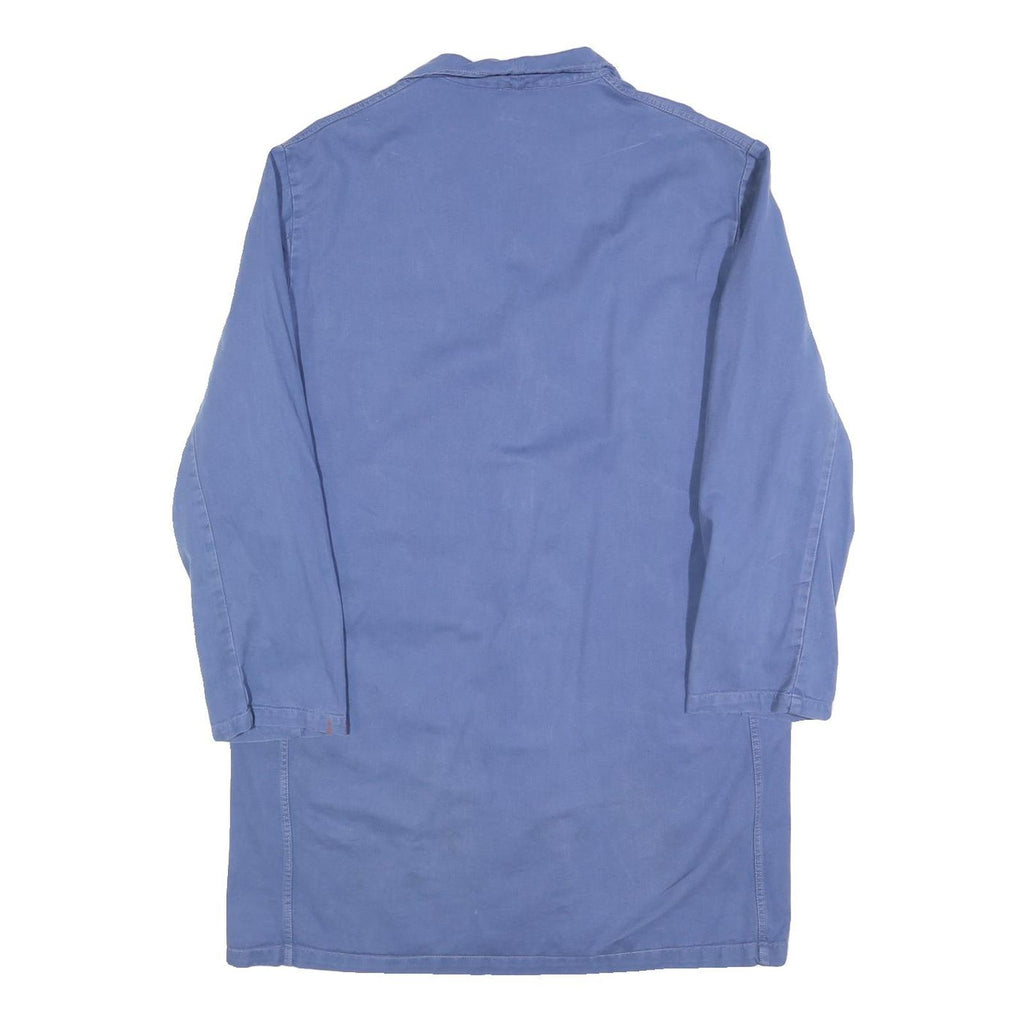 Mens Blue Cotton Blend Button Jacket M Plain Casual Workwear