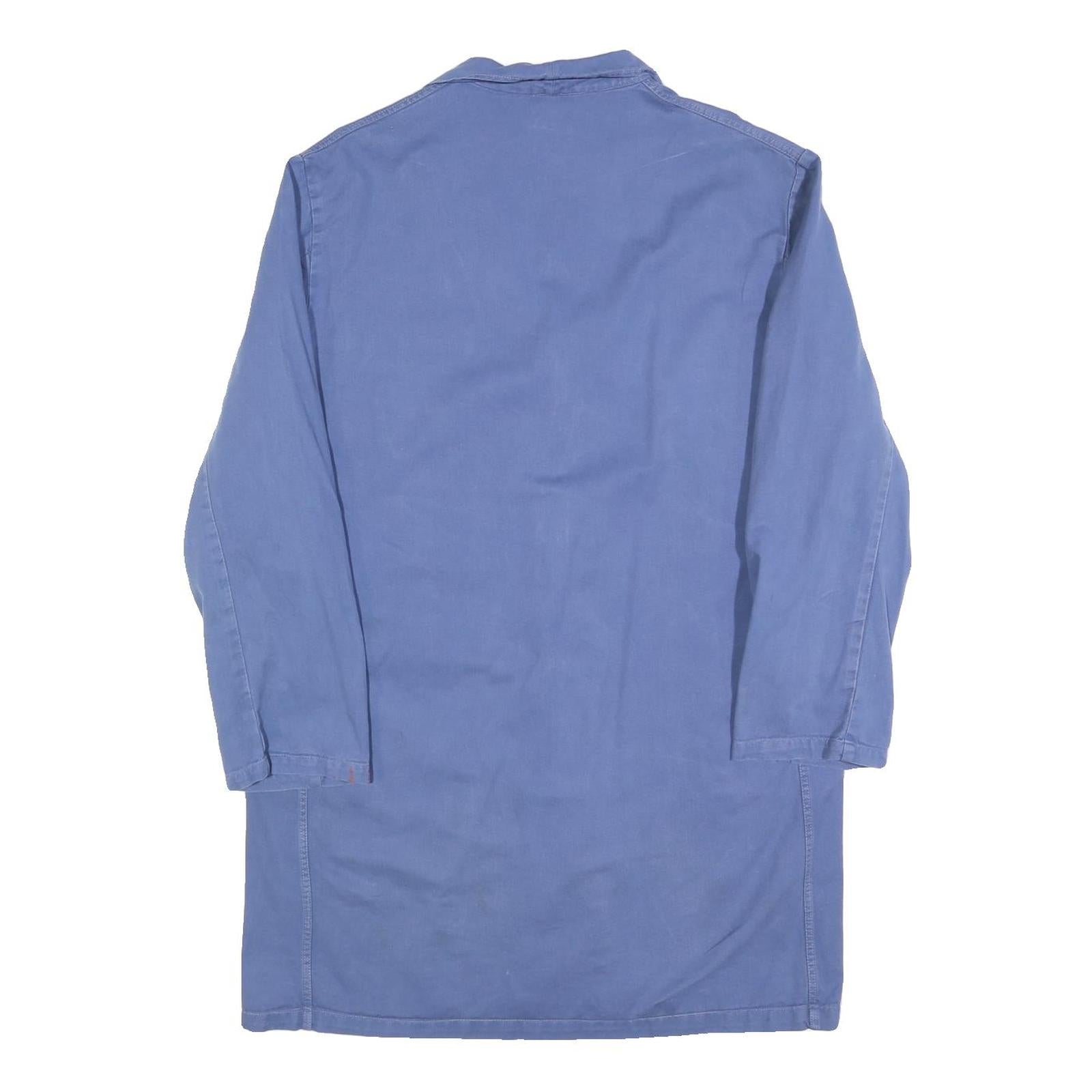 Mens Blue Cotton Blend Button Jacket M Plain Casual Workwear