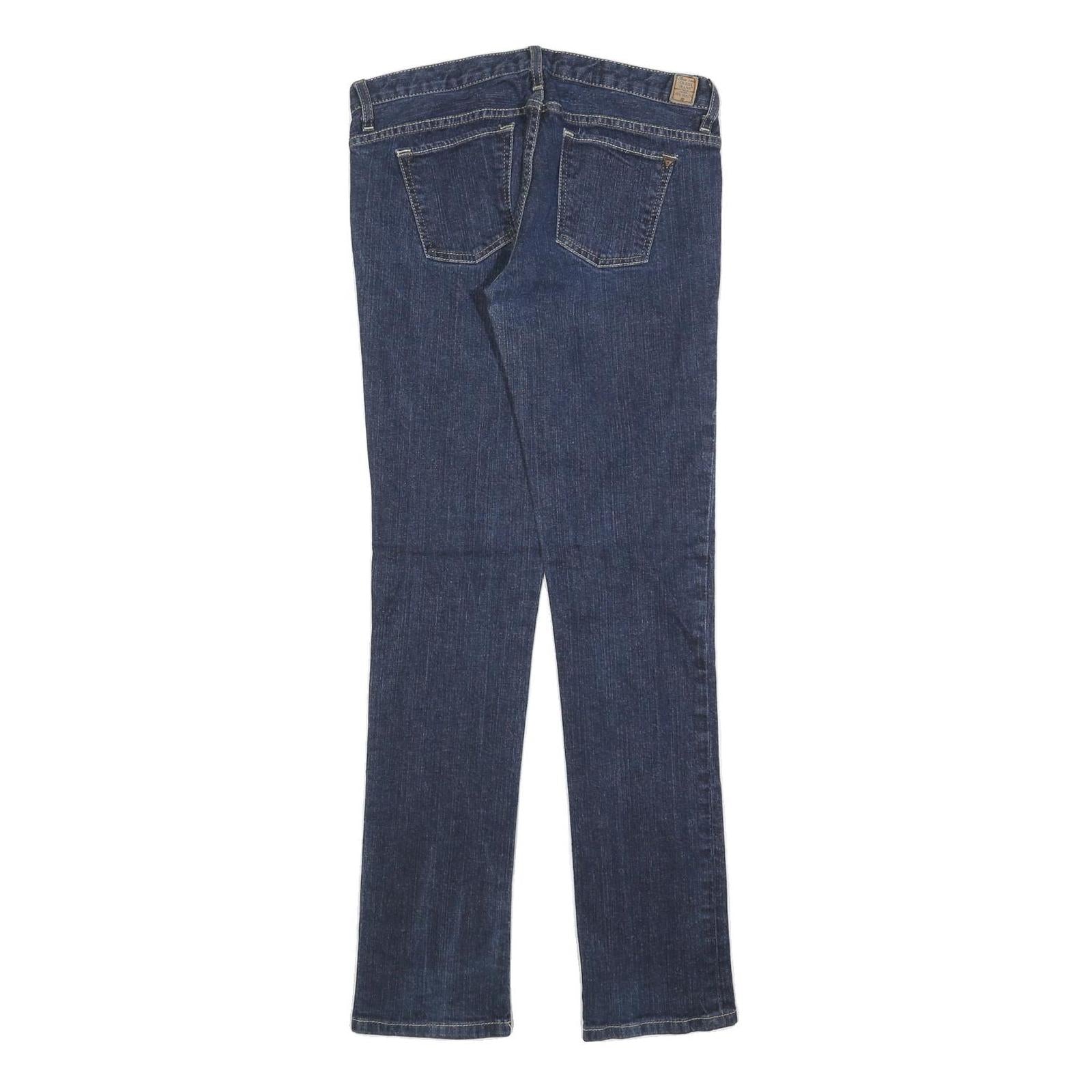 GUESS Womens Dark Blue Slim Straight Denim Jeans W28 L32 Stretch Cotton Blend