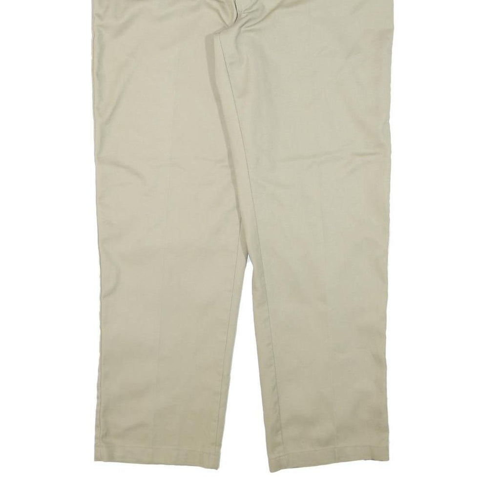 DICKIES Mens Regular Fit Beige Cotton Blend Regular Leg Trousers W41 L31