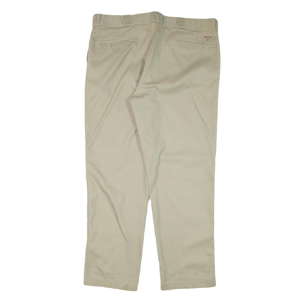 DICKIES Mens Regular Fit Beige Cotton Blend Regular Leg Trousers W41 L31