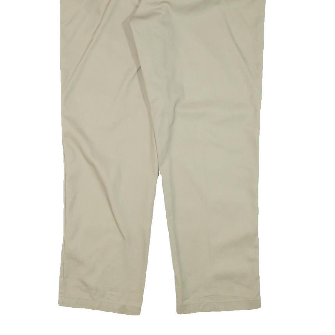 DICKIES Mens Regular Fit Beige Cotton Blend Regular Leg Trousers W41 L31