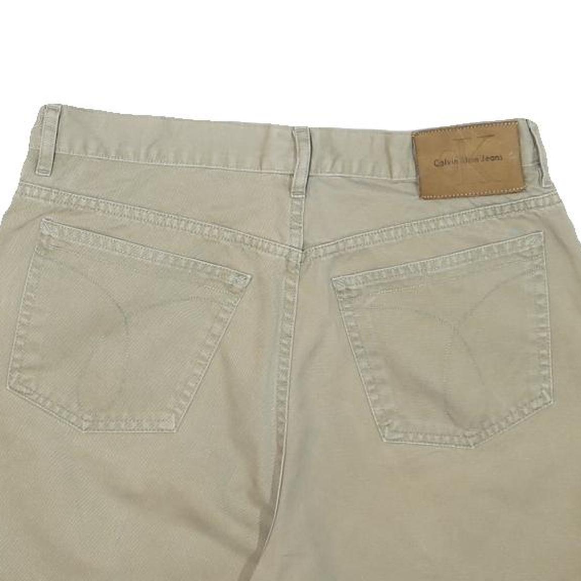 CALVIN KLEIN JEANS Womens Shorts Beige Casual Plain UK 12 W32 Summer Cotton