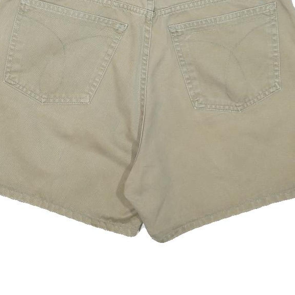 CALVIN KLEIN JEANS Womens Shorts Beige Casual Plain UK 12 W32 Summer Cotton