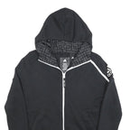 ADIDAS Womens Black Zip Hooded Hoodie S Cotton Blend Sportswear