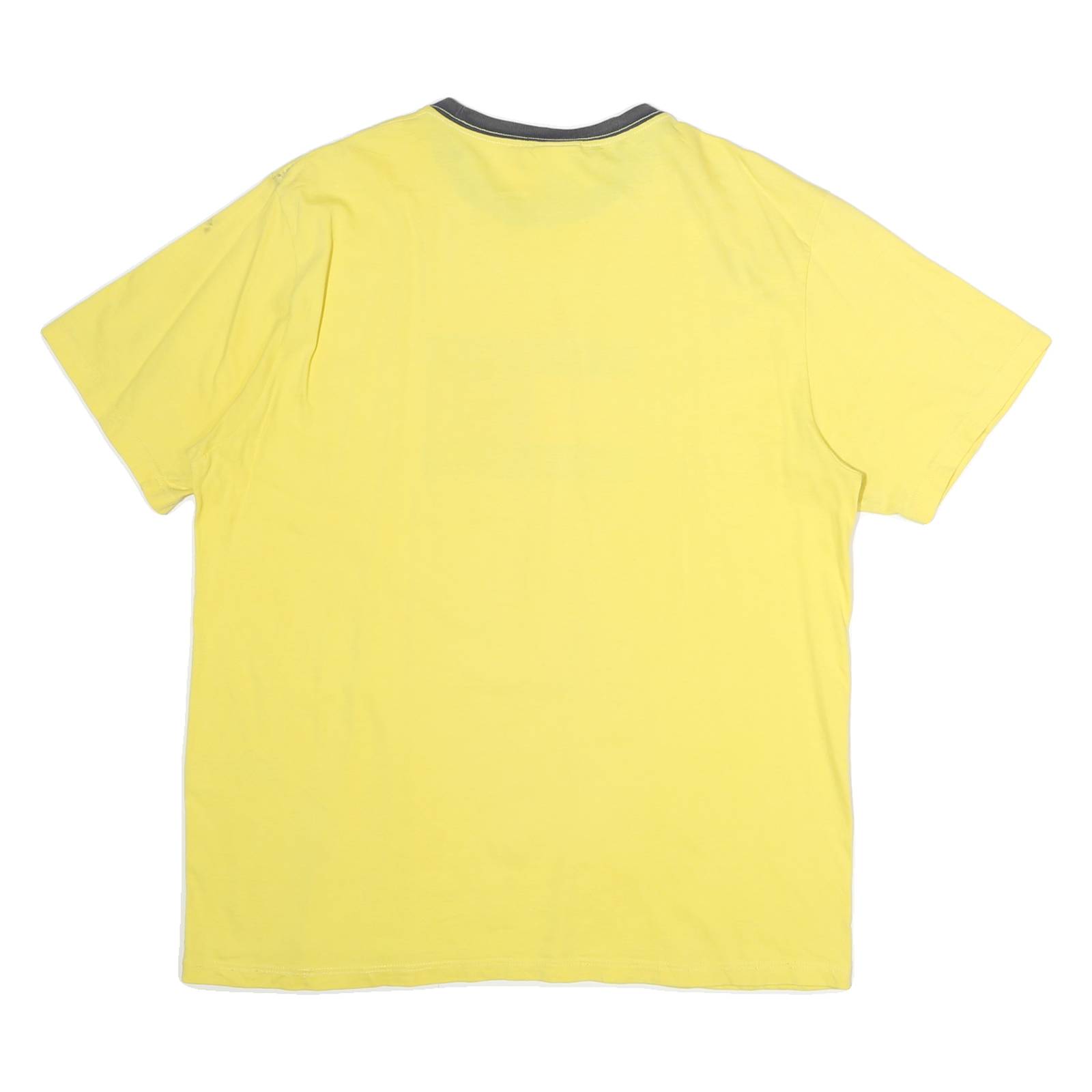 TOMMY HILFIGER Mens Yellow T-Shirt L Short Sleeve Crew Neck Logo Print