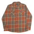 ORIGINAL DELUXE Mens Orange Beige Checked Shirt M Cotton Long Sleeve Button Up