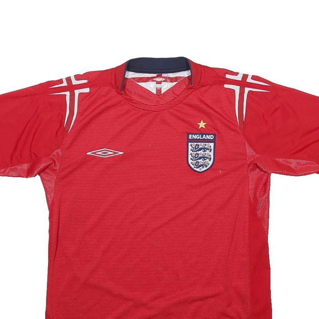 UMBRO Mens Red England Football Shirt S Short Sleeve Crew Neck Sports