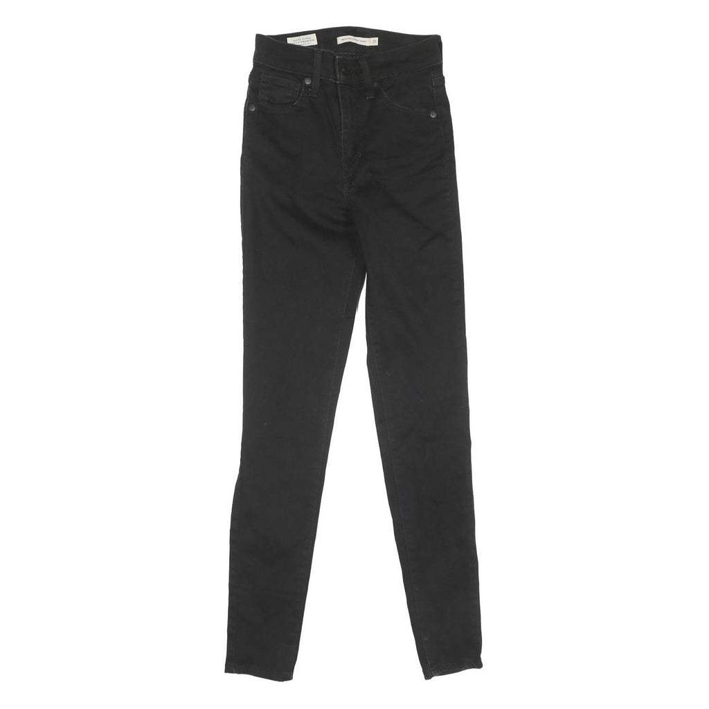 LEVI'S Womens Black Slim Skinny Denim Jeans W25 L29 Stretch Cotton Blend Zip
