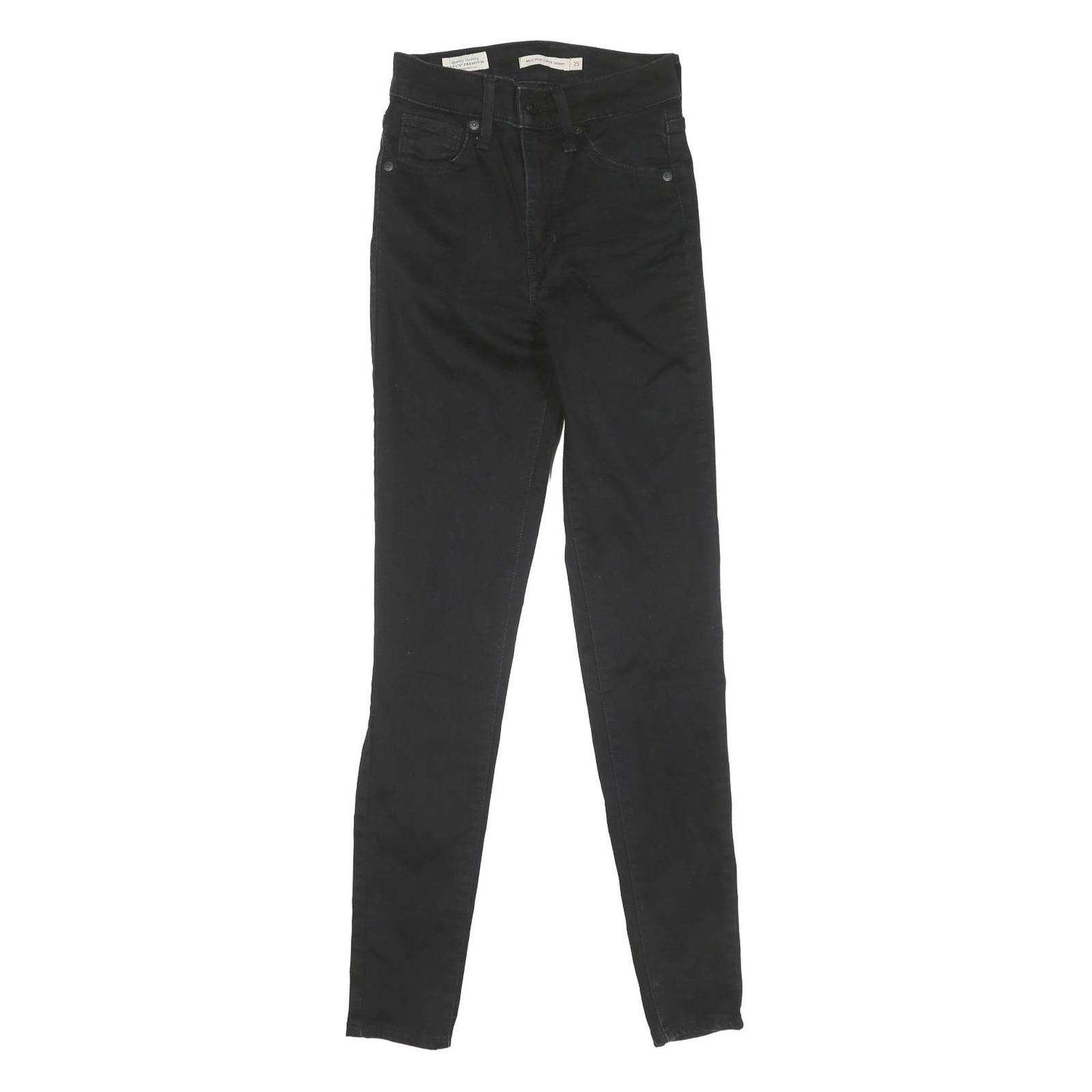 LEVI'S Womens Black Slim Skinny Denim Jeans W25 L29 Stretch Cotton Blend Zip