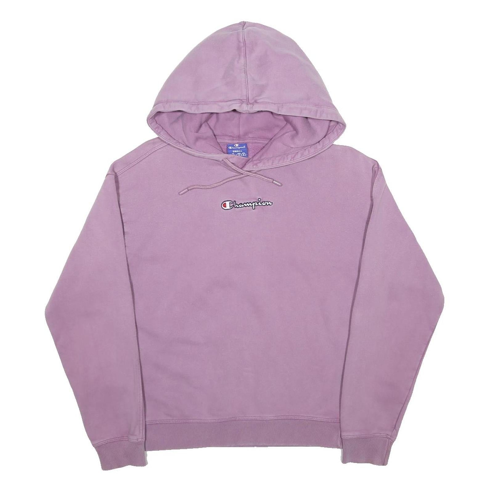 CHAMPION Womens Lilac Hoodie S Cotton Blend Pullover Logo Sweatshirt
