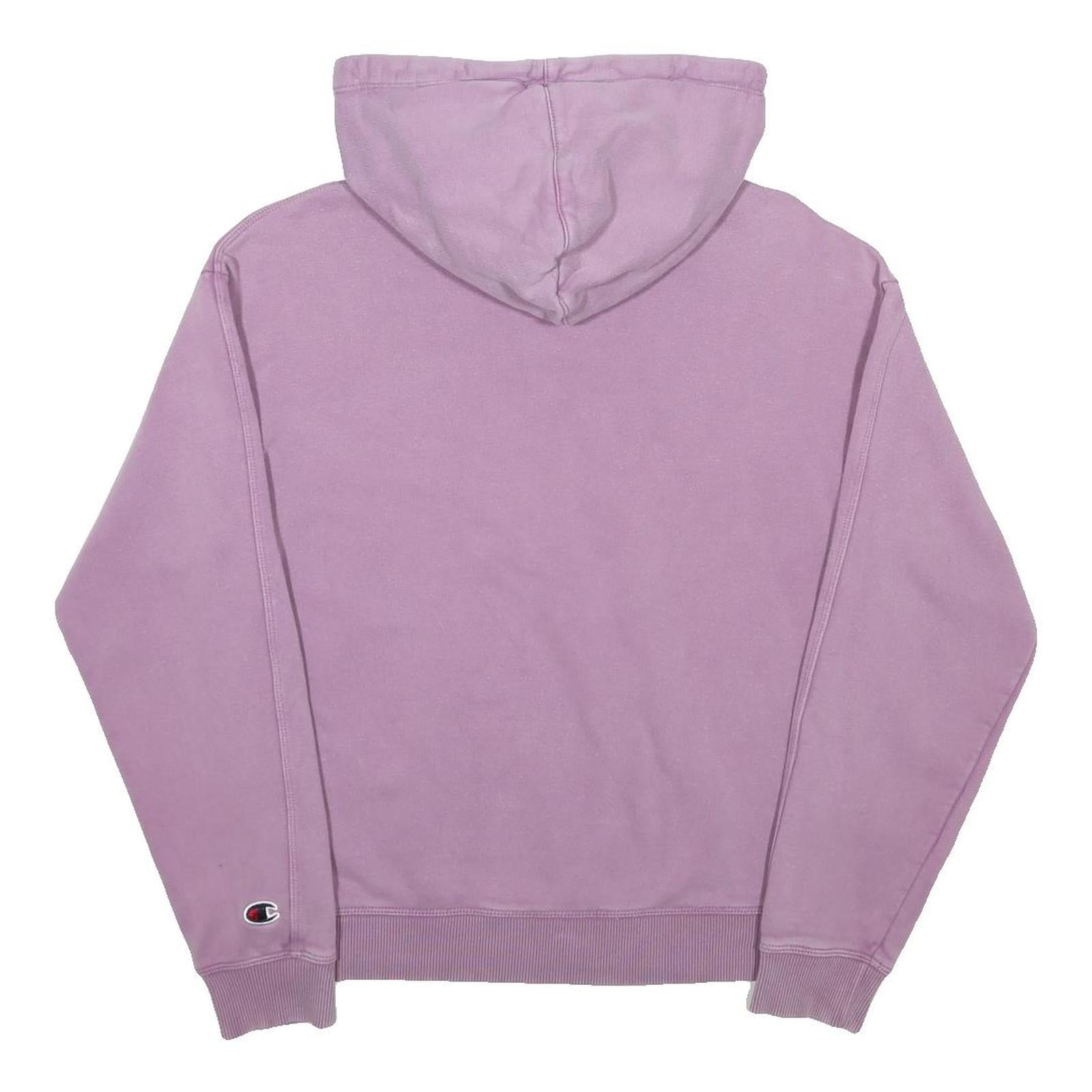 CHAMPION Womens Lilac Hoodie S Cotton Blend Pullover Logo Sweatshirt