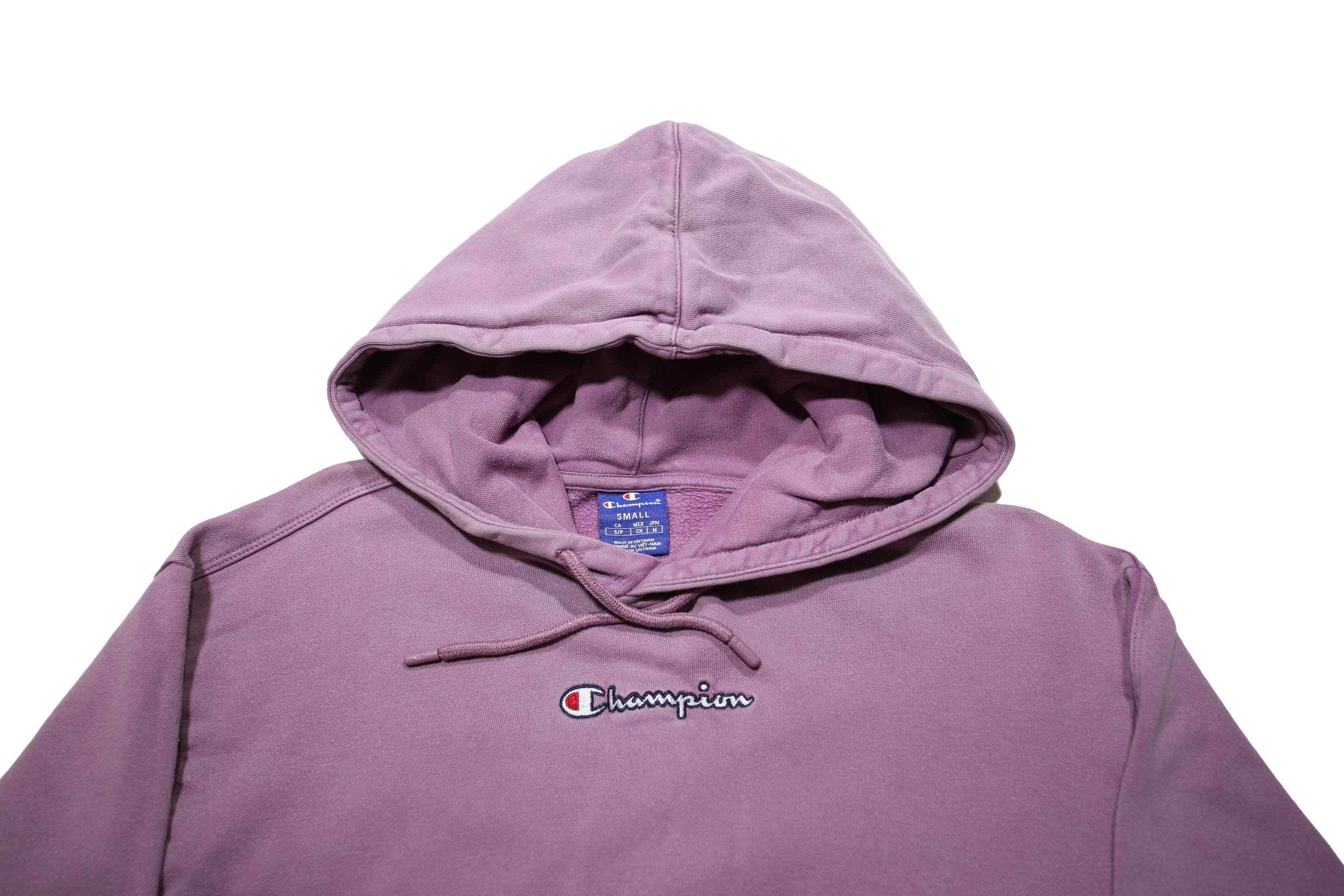 CHAMPION Womens Lilac Hoodie S Cotton Blend Pullover Logo Sweatshirt