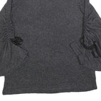 JUICY COUTURE Womens Black Sparkle Plain Crew Neck Chunky Knit M Jumper