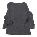 JUICY COUTURE Womens Black Sparkle Plain Crew Neck Chunky Knit M Jumper